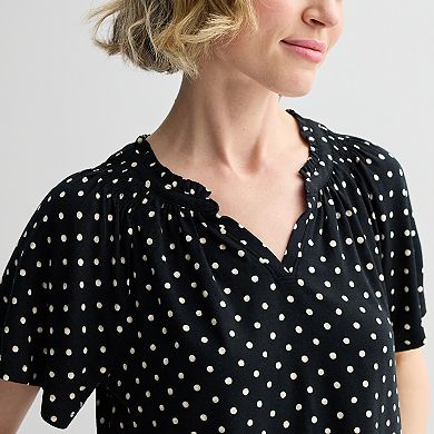 Women's Croft & Barrow® Smocked Raglan Top