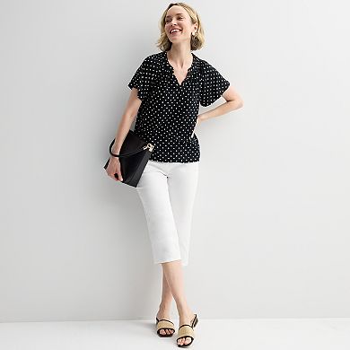 Women's Croft & Barrow® Smocked Raglan Top