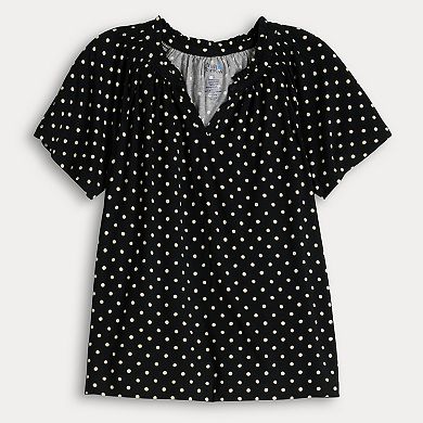 Women's Croft & Barrow® Smocked Raglan Top