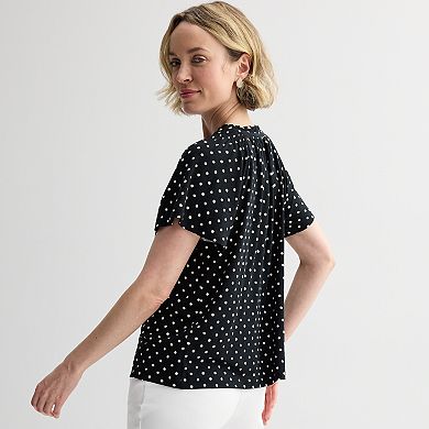 Women's Croft & Barrow® Smocked Raglan Top