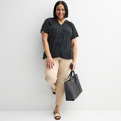 Plus Size Croft & Barrow® Smocked Raglan Top
