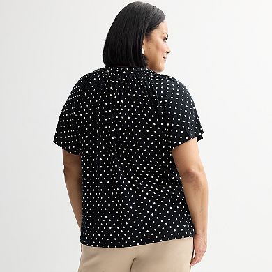 Plus Size Croft & Barrow® Smocked Raglan Top
