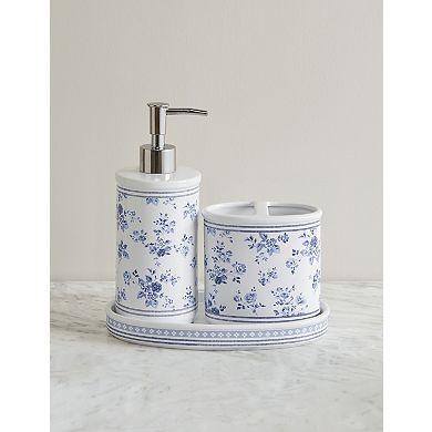 Laura Ashley Floral 3 pc Bath Accessories Set