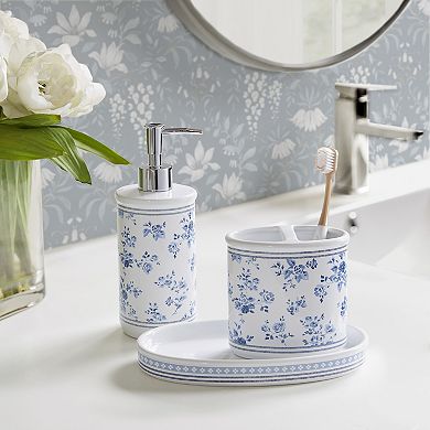 Laura Ashley Floral 3 pc Bath Accessories Set