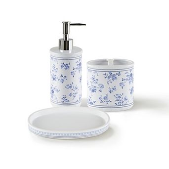 Laura Ashley Floral 3 pc Bath Accessories Set