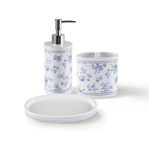Laura Ashley Floral 3 pc Bath Accessories Set