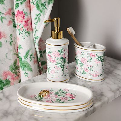 Laura Ashley Floral 3 pc Bath Accessories Set
