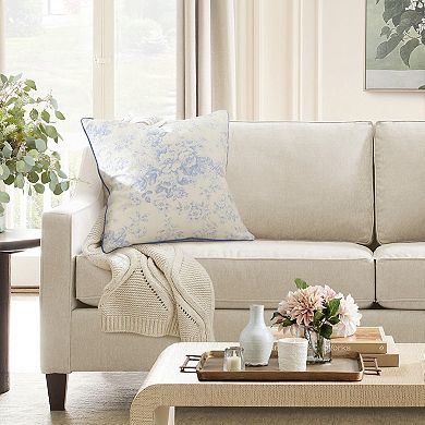 Laura Ashley Floral Toile Throw Pillow