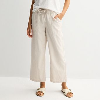Women's Sonoma Goods For Life® Linen Wide Leg Ankle Pants