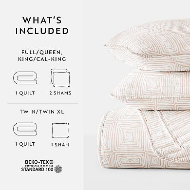 Home Collection Geometric Maze All Season Down-Alternative Quilt Set