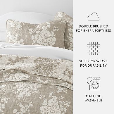 Home Collection Distressed Bouquet Reversible All Season Down-Alternative Quilt Set
