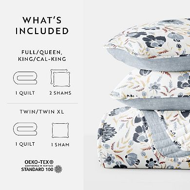 Home Collection French Jacobean Reversible All Season Down-Alternative Quilt Set