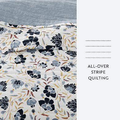 Home Collection French Jacobean Reversible All Season Down-Alternative Quilt Set