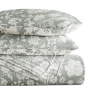 Home Collection Textured Floral Reversible All Season Down-Alternative Quilt Set