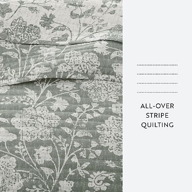 Home Collection Textured Floral Reversible All Season Down-Alternative Quilt Set
