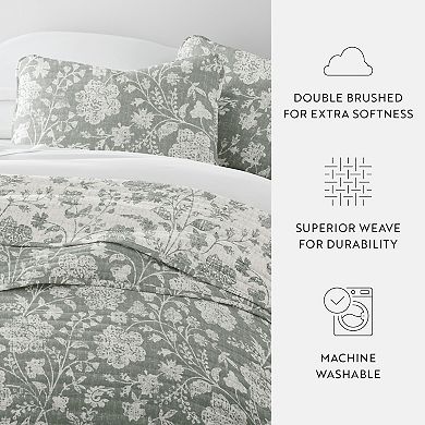 Home Collection Textured Floral Reversible All Season Down-Alternative Quilt Set