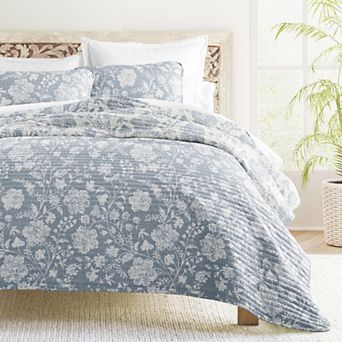 Home Collection Textured Floral Reversible All Season Down-Alternative Quilt Set