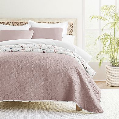 Home Collection Floral Patterned Reversible All Season Down-Alternative Quilt Set