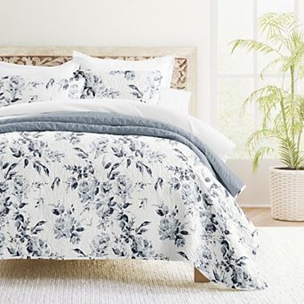 Home Collection Floral Patterned Reversible All Season Down-Alternative Quilt Set