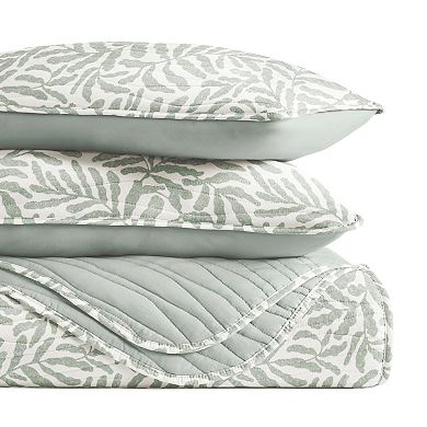 Home Collection Tossed Ferns Reversible All Season Down-Alternative Quilt Set