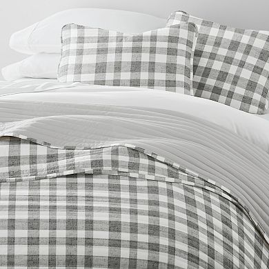 Home Collection Watercolor Plaid Reversible All Season Down-Alternative Quilt Set