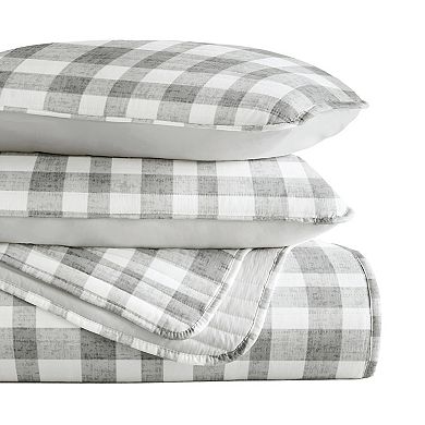 Home Collection Watercolor Plaid Reversible All Season Down-Alternative Quilt Set