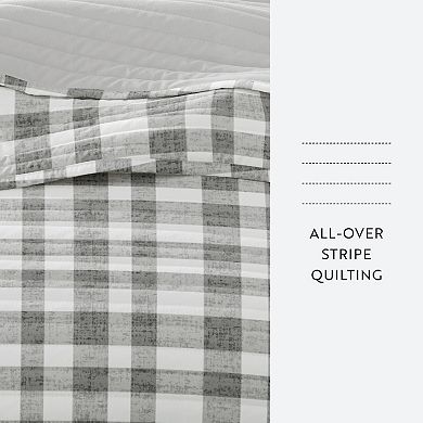 Home Collection Watercolor Plaid Reversible All Season Down-Alternative Quilt Set