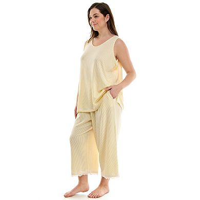 Plus Size Croft & Barrow® 2-Piece Sleeveless Pajama Top & Capri Pants Sleep Set