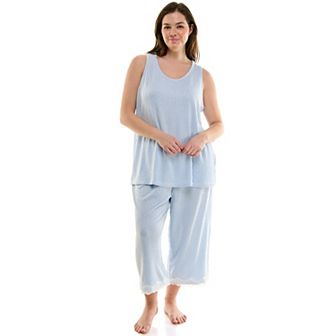Plus Size Croft & Barrow® 2 pc Sleeveless Pajama Top & Capri Pants Sleep Set