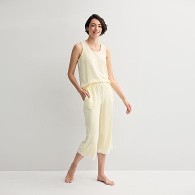 Women's Croft & Barrow® 2-Piece Sleeveless Pajama Top & Capri Pants Sleep Set