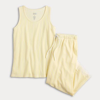 Women's Croft & Barrow® 2-Piece Sleeveless Pajama Top & Capri Pants Sleep Set