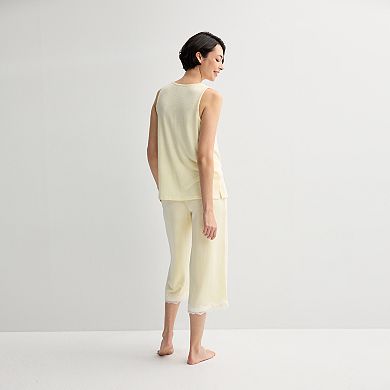 Women's Croft & Barrow® 2-Piece Sleeveless Pajama Top & Capri Pants Sleep Set