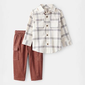 Baby Boy Carter's 2 pc Plaid Button-Front Shirt & Pant Set