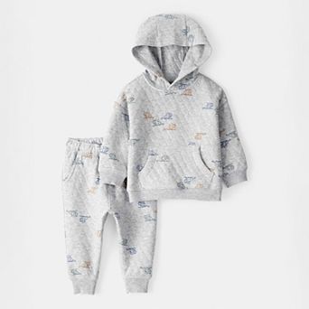 Baby Boy Carter's 2 pc Helicopter Quilted Hoodie & Pant Set