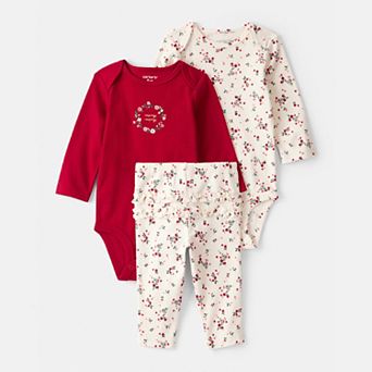 Baby Girl Carter’s 3 pc Floral Bodysuit & Pant Set