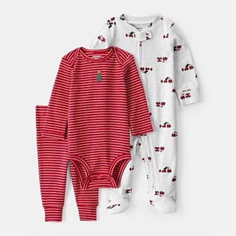 Baby Boy Carter’s 3 pc Christmas Bodysuit, Pants, and Sleep & Play Pajamas Set