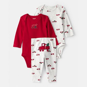 Baby Boy Carter’s 3 pc Train Print Long-Sleeve Bodysuit & Pant Set