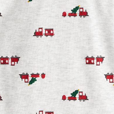 Baby Boy Carter’s 3 Piece Train Print Long-Sleeve Bodysuit & Pant Set