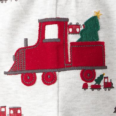Baby Boy Carter’s 3 Piece Train Print Long-Sleeve Bodysuit & Pant Set