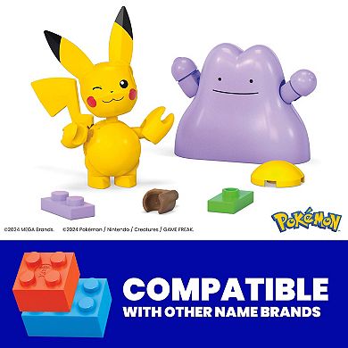 Mega Bloks Pokemon Poke Ball 2-Pack Building Toy Kit Pikachu & Ditto (42 Pieces)