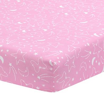 Lambs & Ivy Disney Baby Minnie Mouse Pink Celestial Fitted Crib Sheet