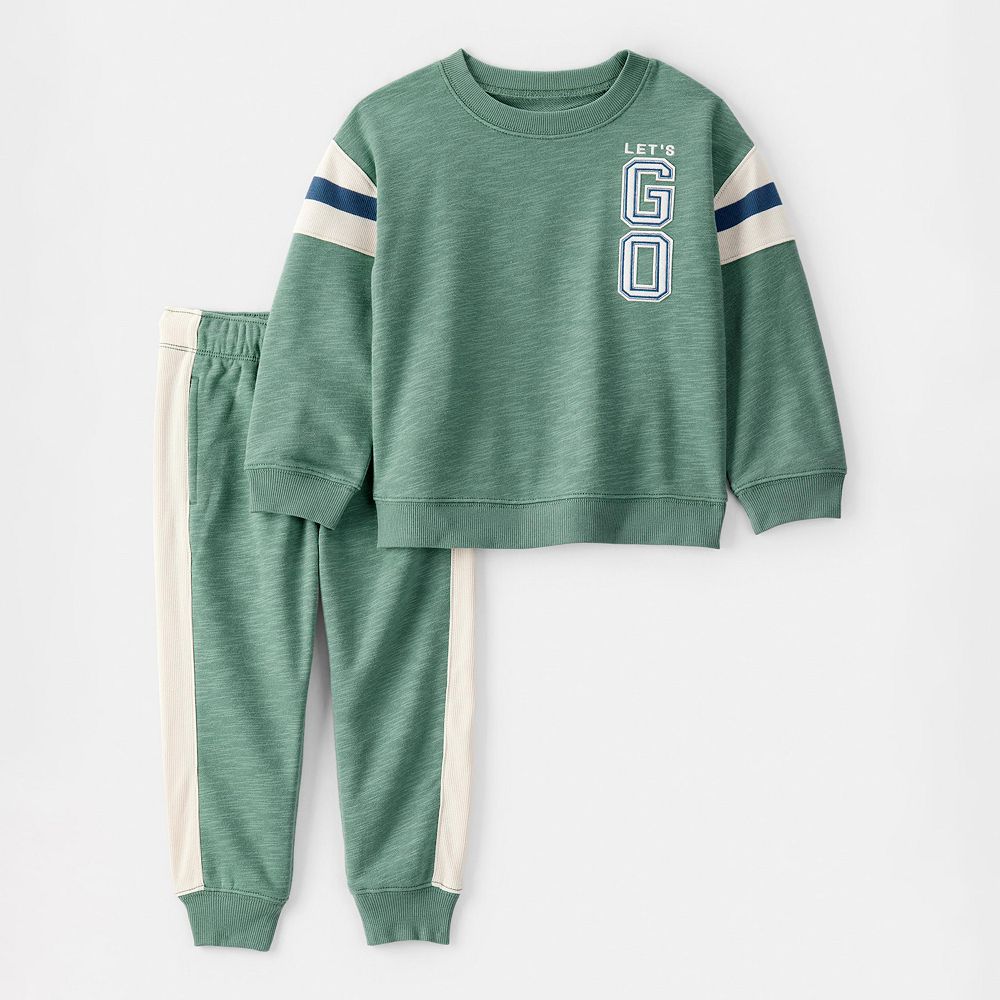 Carter's 2pc Toddler Boy Blue Terry Polo and Shorts Set