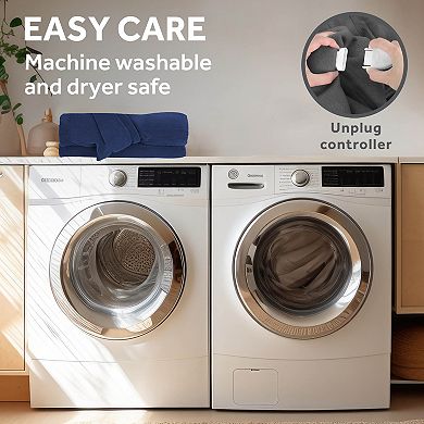 Sunbeam Electric 50 in. x 72 in. Nordic Premium Extra-Long Heated Blanket