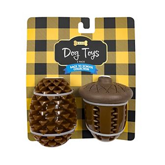 Woof 2 pk Rustic Pine Cone Acorn Pet Toys