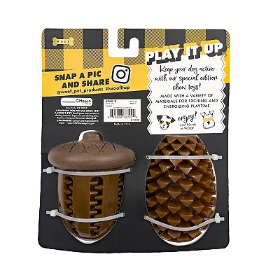 Woof 2-Pk Rustic Pine Cone Acorn Pet Toys