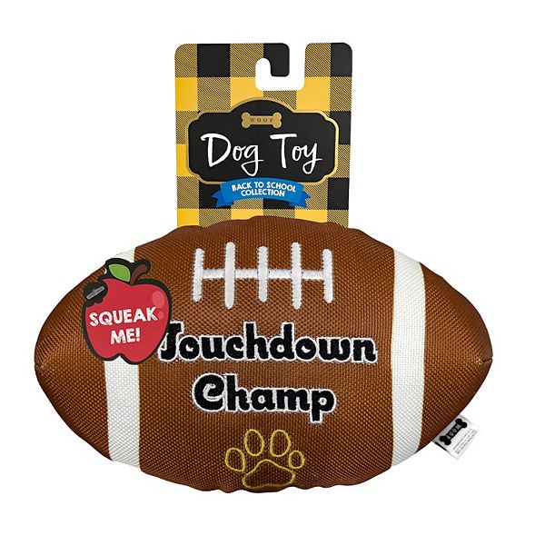 Woof Football Plush Dog Toy - Brown