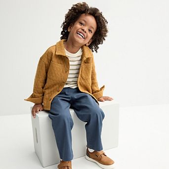 Toddler Boy Carter’s 3 pc Quilted Jacket, Striped Tee & Pants Set