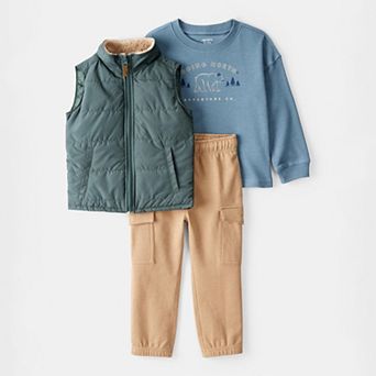 Toddler Carter’s 3 pc Vest, Long Sleeve Top & Pants Set
