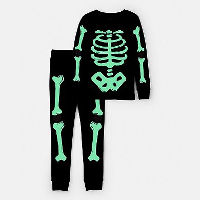 Baby Girl Carter's 2-pc. Glow-in-the-Dark Skeleton Pajama Top & Pajama Bottoms Set