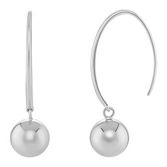 PRIMROSE Fine Silver Plated Ball Nickel Free Threader Drop Earrings